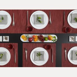 Chilewich Bamboo Spisebrikke Cranberry