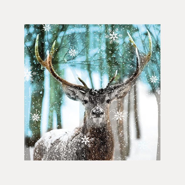 Serviett kaffe vinter hjort
