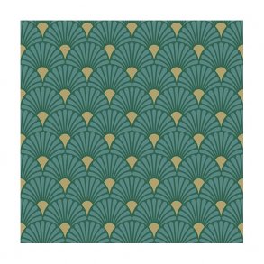 Serviett Lunsj Art Deco Green Gold