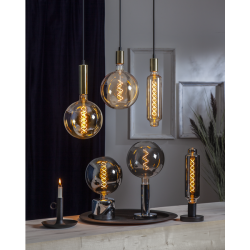 Glans lampeoppheng E27 Messing