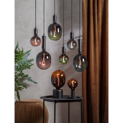 Glans lampeoppheng E27 Svart