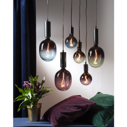 Glans lampeoppheng E27 Svart