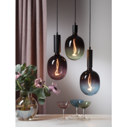 Glans lampeoppheng E27 Svart