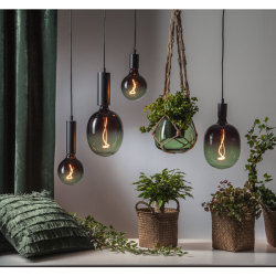 Glans lampeoppheng E27 Svart