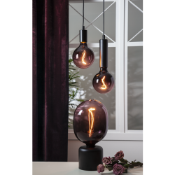 Glans lampeoppheng E27 Svart