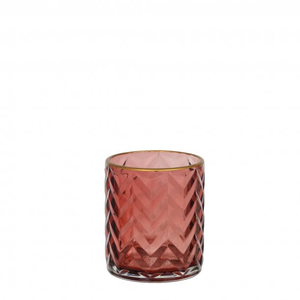 Cecilie liten glasslykt bordeaux