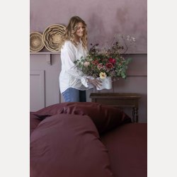 Bor�s cotton cloud sengesett 140x200/50x70 Aubergine