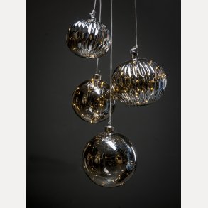 Hengelampe m/LED 2stk D15cm smoke